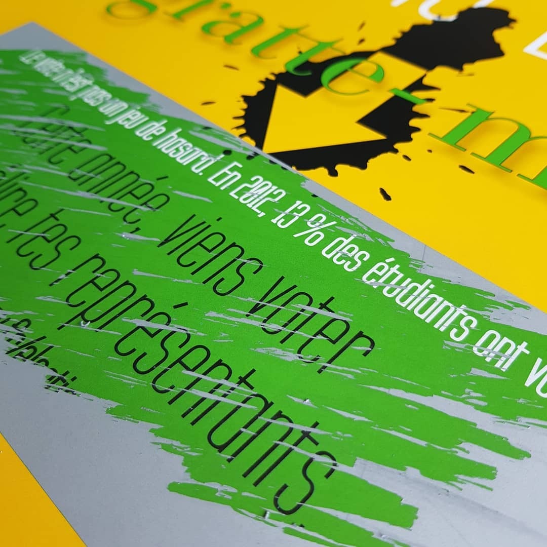 Campagne électorale étudiante – Conception d’affiches, flyers et autocollants image 4